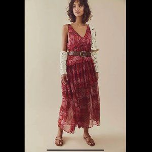 Free People Julianna Printed Tiered Maxi Dress Size Small NWT
